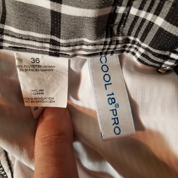 Cool 18 Golf Shorts Mens 36 Pro Expanded Waist Flat Front Belted Loop - Picture 10 of 12